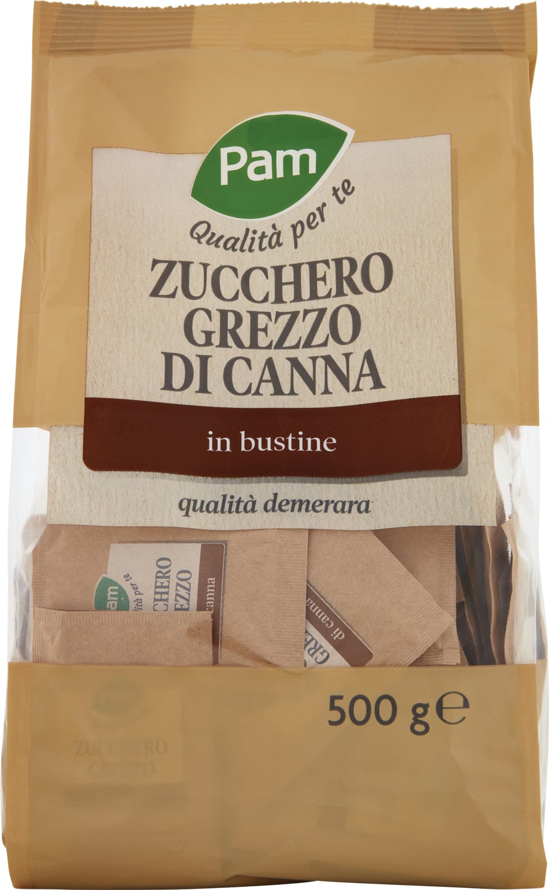 PAM PANORAMA Zucchero Grezzo di Canna in bustine 500 g – immagine 1