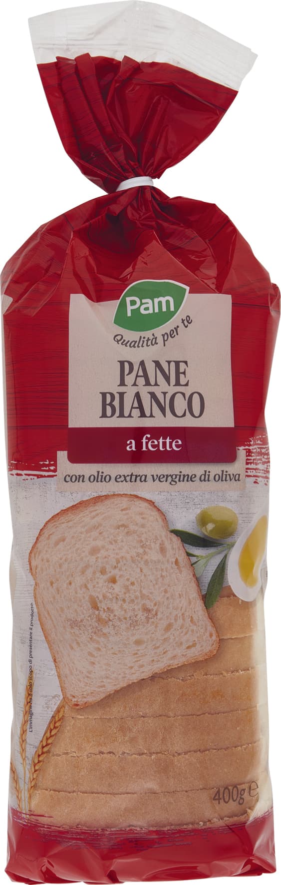 PAM Qualità per te Pane Bianco a fette con olio extra vergine di oliva 400 g – immagine 1