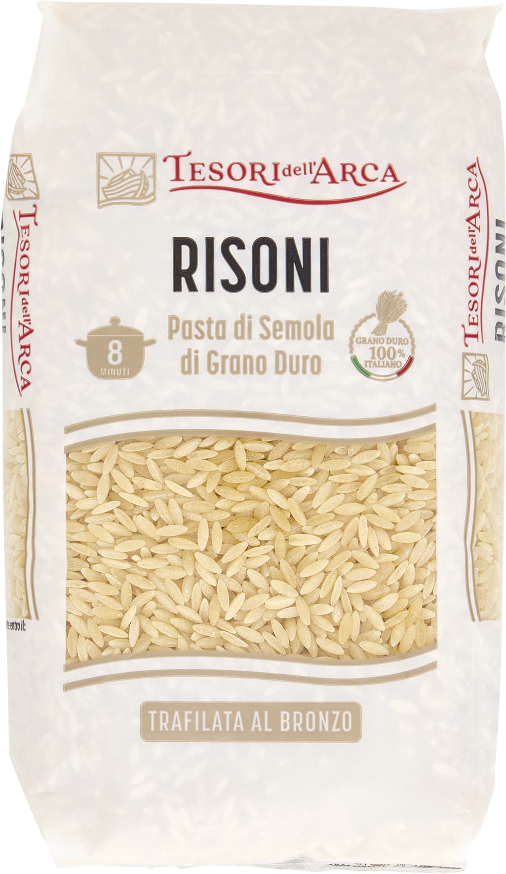 TESORI DELL'ARCA Pasta di Semola di Grano Duro Risoni 500 g – immagine 1