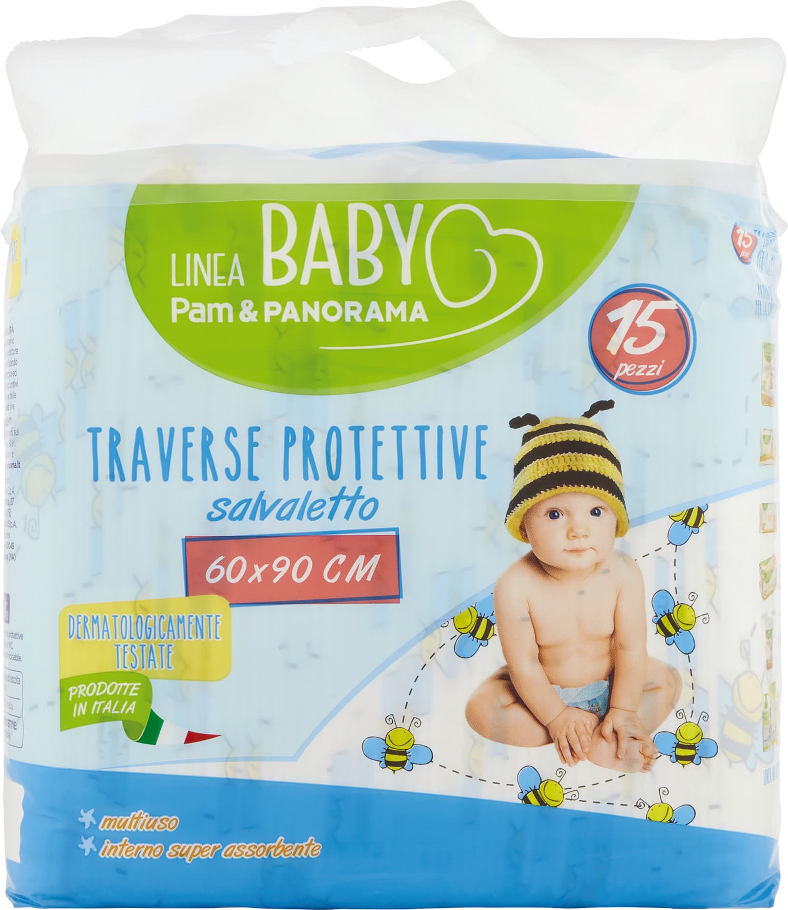 PAM PANORAMA Linea Baby Traverse Protettive salvaletto 60x90 cm 15 pz – immagine 1