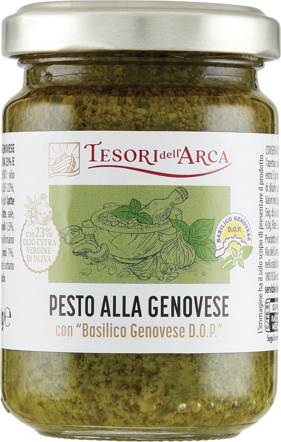TESORI DELL'ARCA Pesto alla Genovese con "Basilico Genovese D.O.P." 130 g – immagine 1