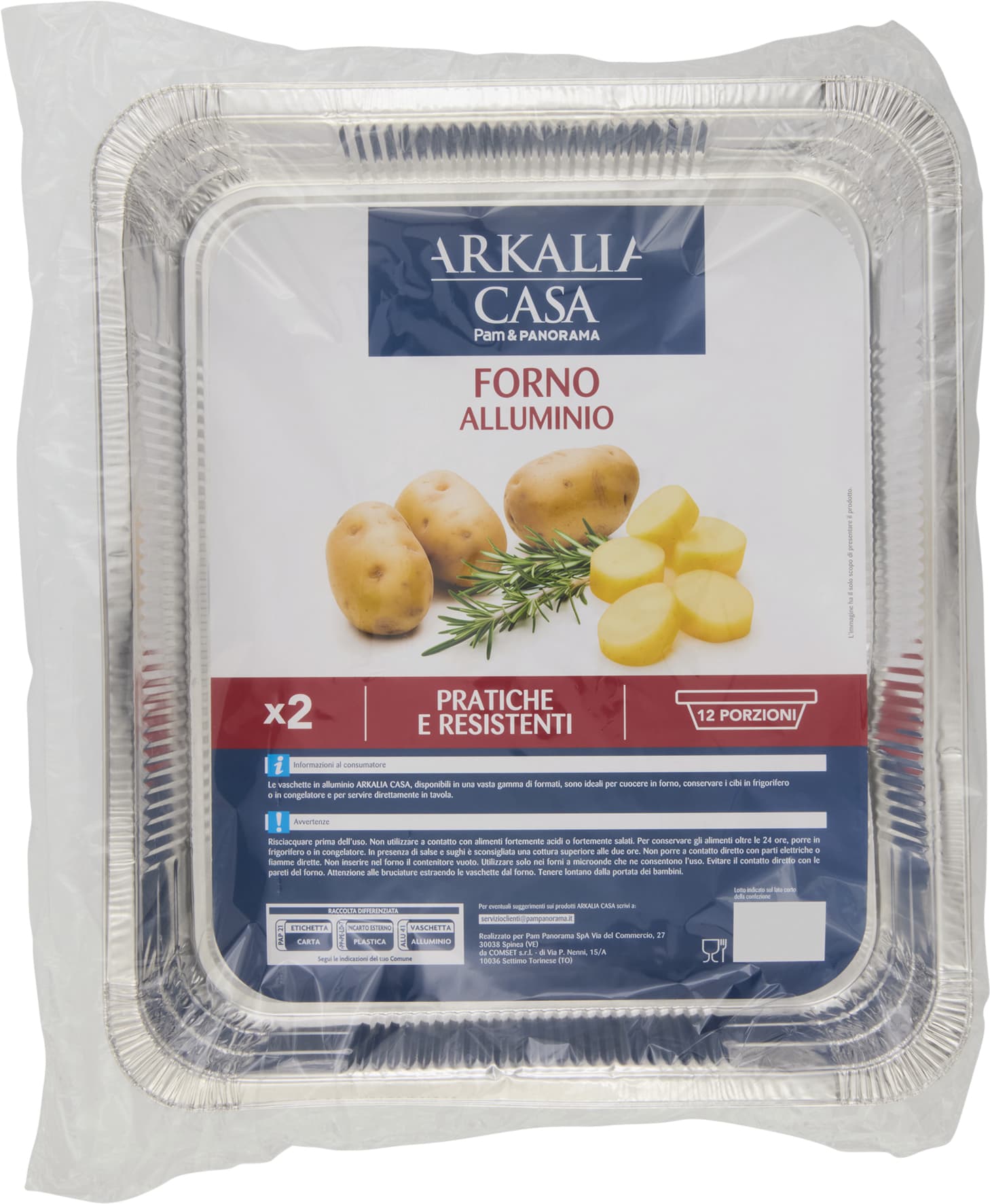 ARKALIA CASA Vaschette Forno Alluminio 12 Porzioni 2 pz – immagine 1