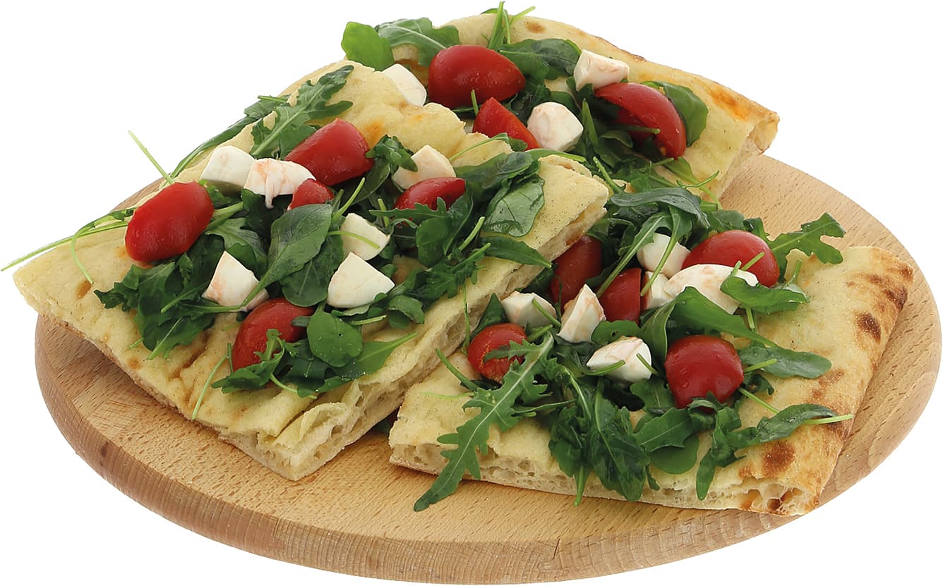 Pizza gourmet pomodoro mozzarella rucola – immagine 1