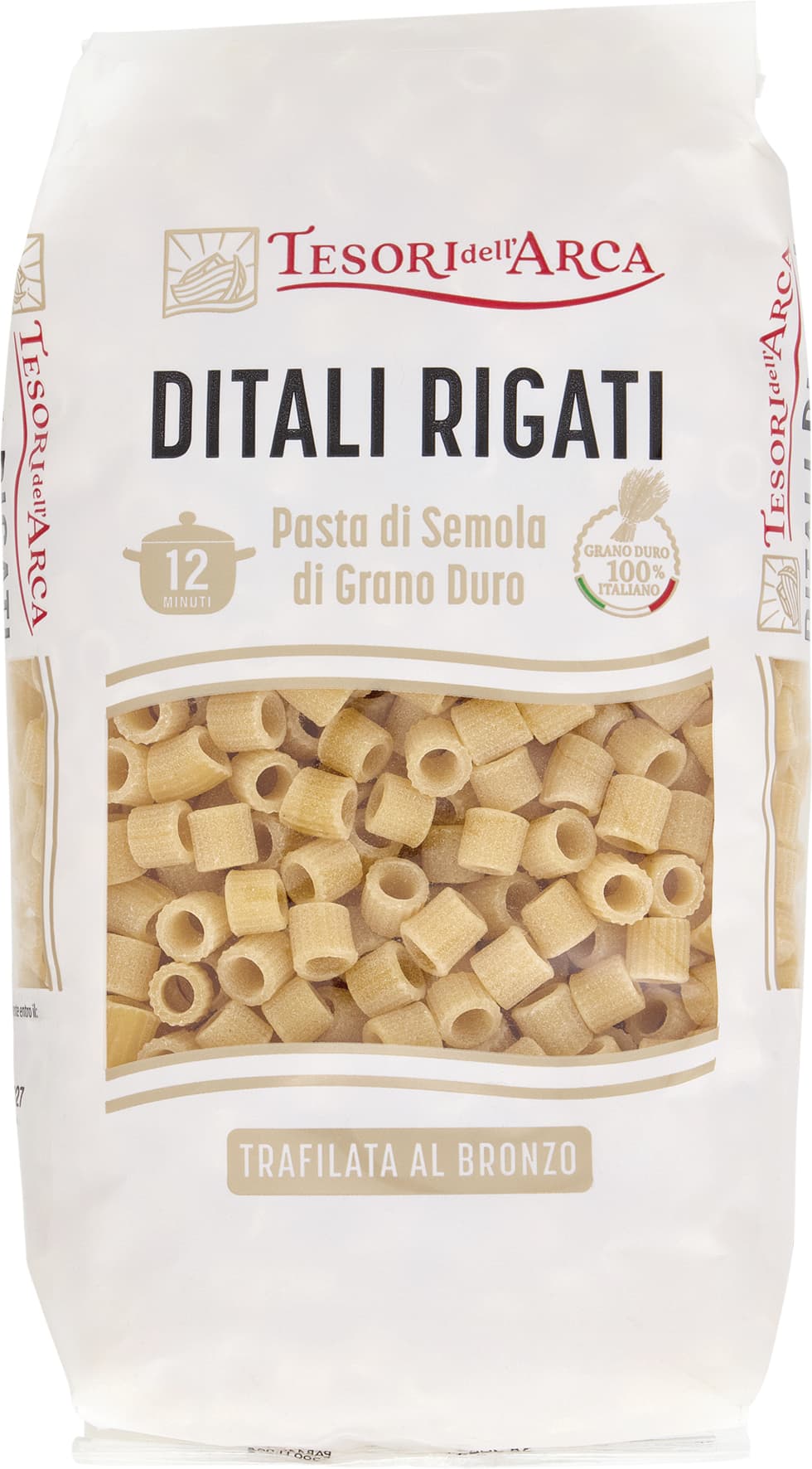TESORI DELL'ARCA Pasta di Semola di Grano Duro Ditali Rigati 500 g – immagine 1
