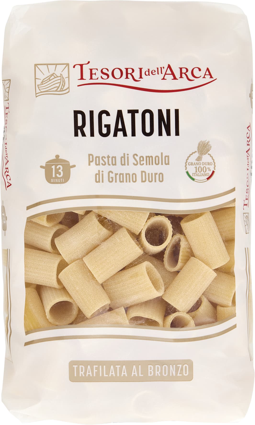 TESORI DELL'ARCA Pasta di Semola di Grano Duro Rigatoni 500 g – immagine 1
