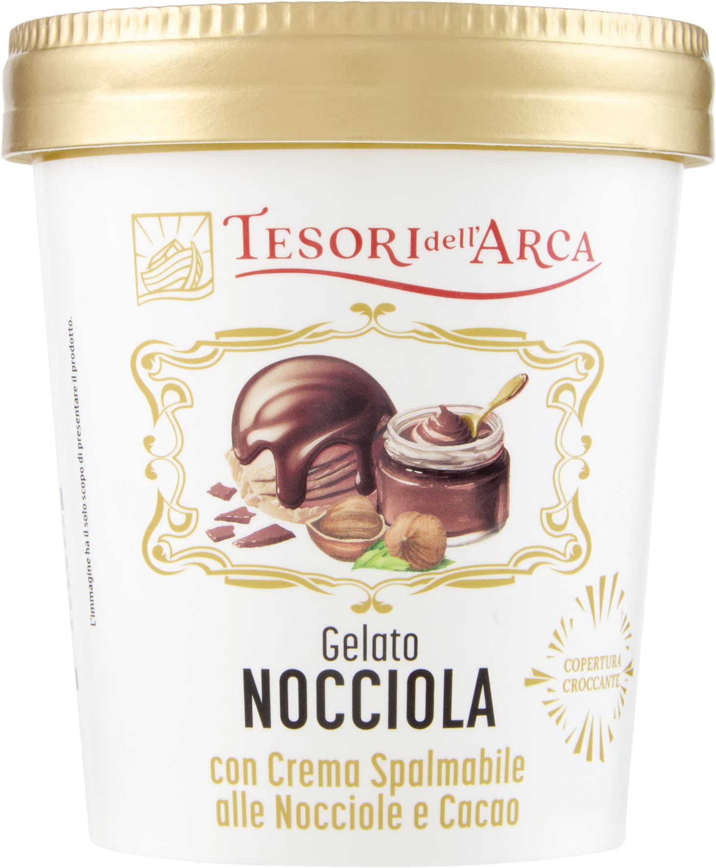 TESORI DELL'ARCA Gelato Nocciola con Crema Spalmabile alle Nocciole e Cacao 230 g – immagine 1