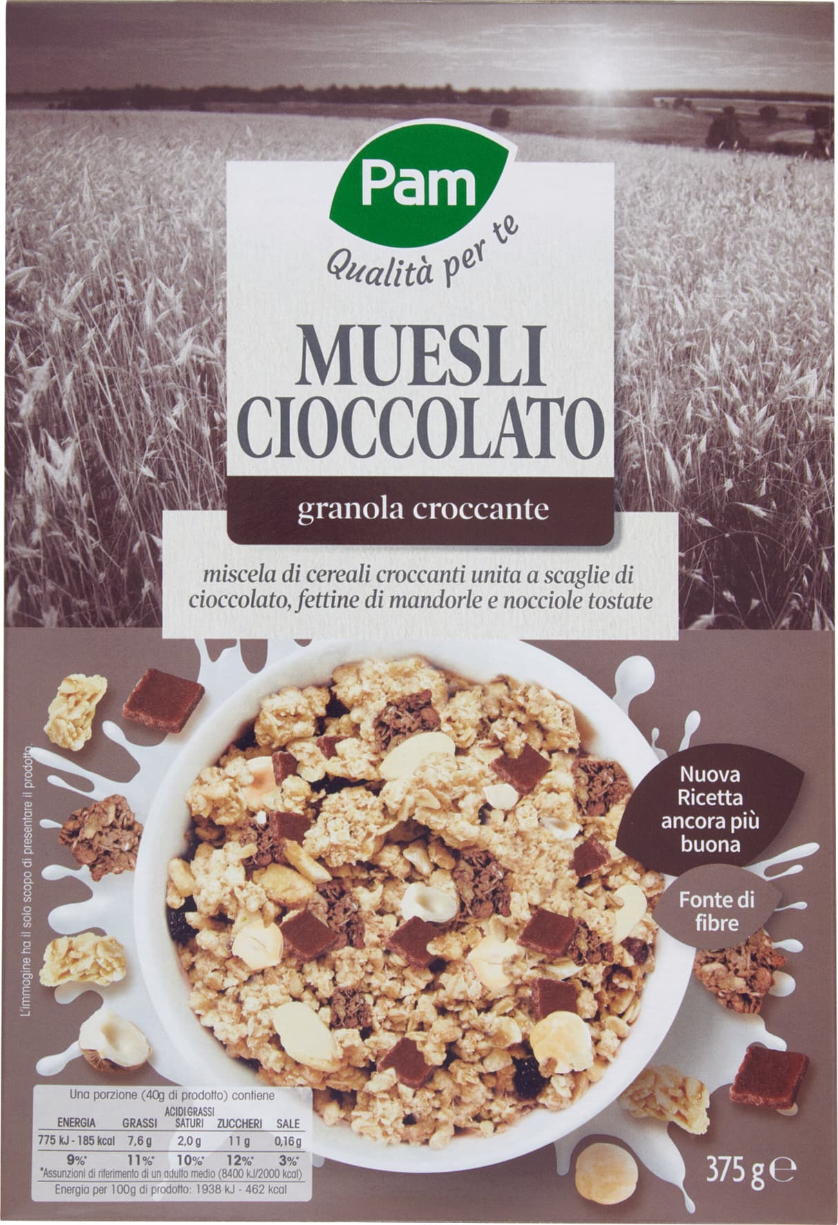 PAM Qualità per te Muesli Cioccolato granola croccante 375 g – immagine 1