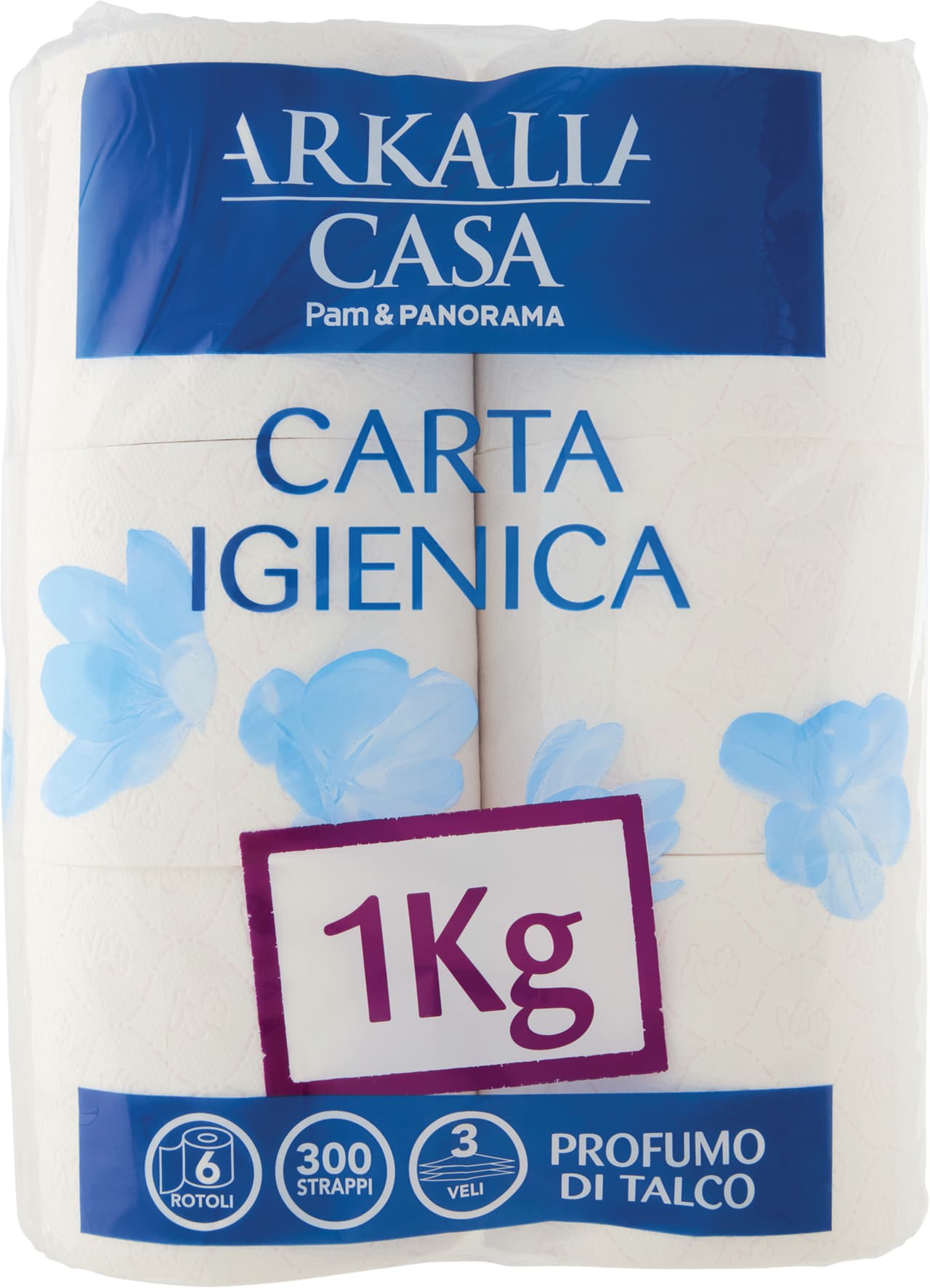 PAM PANORAMA Carta Igienica 3 veli Profumo di Talco 6 rotoli – immagine 1