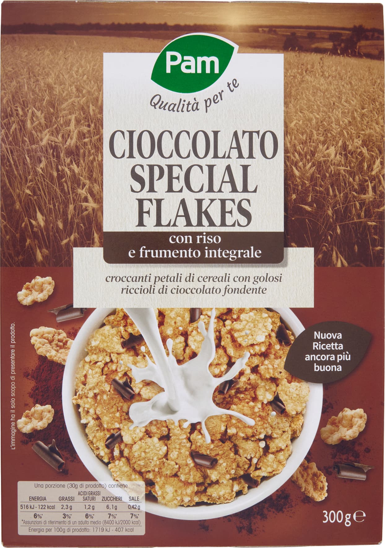 PAM Qualità per te Cioccolato Special Flakes con riso e frumento integrale 300 g – immagine 1