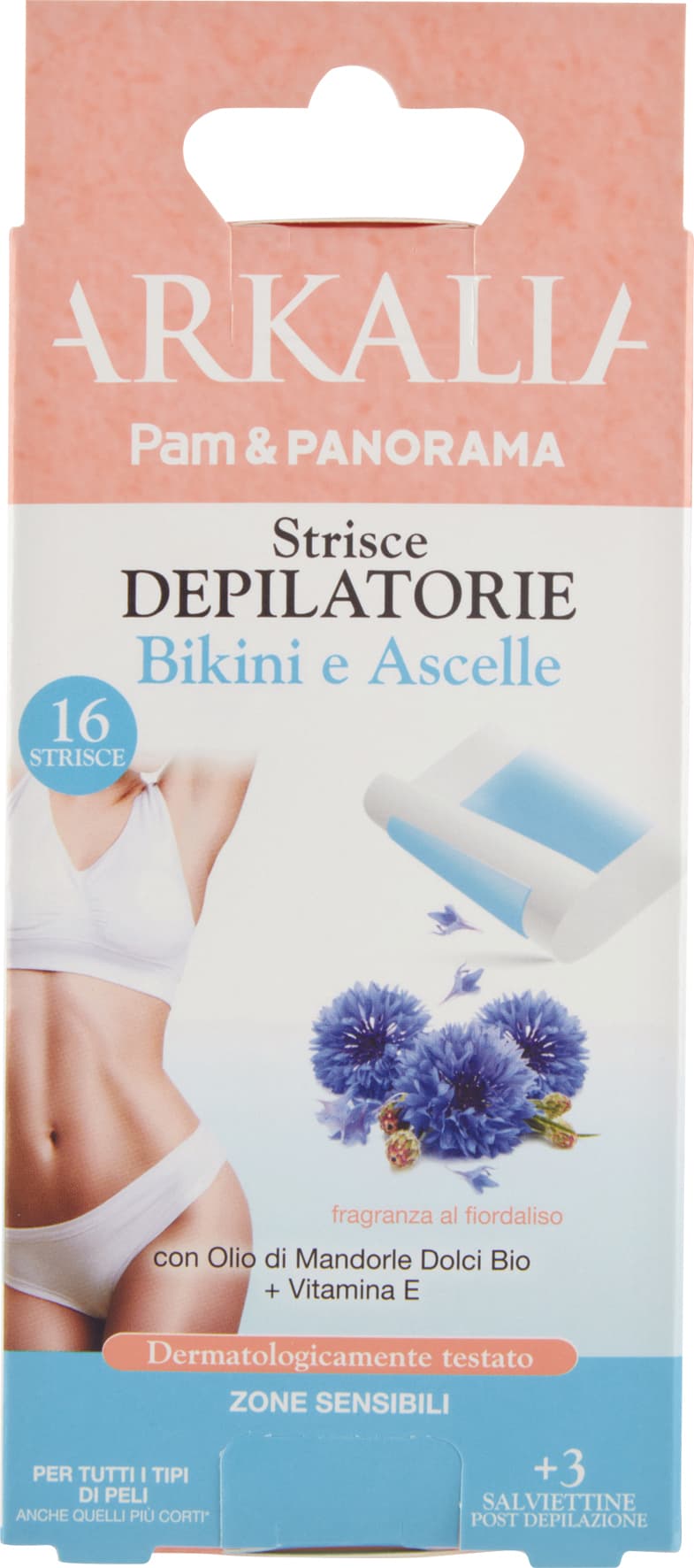 ARKALIA Strisce Depilatorie Bikini e Ascelle 16 Strisce + 3 Salviettine Post Depilazione – immagine 1