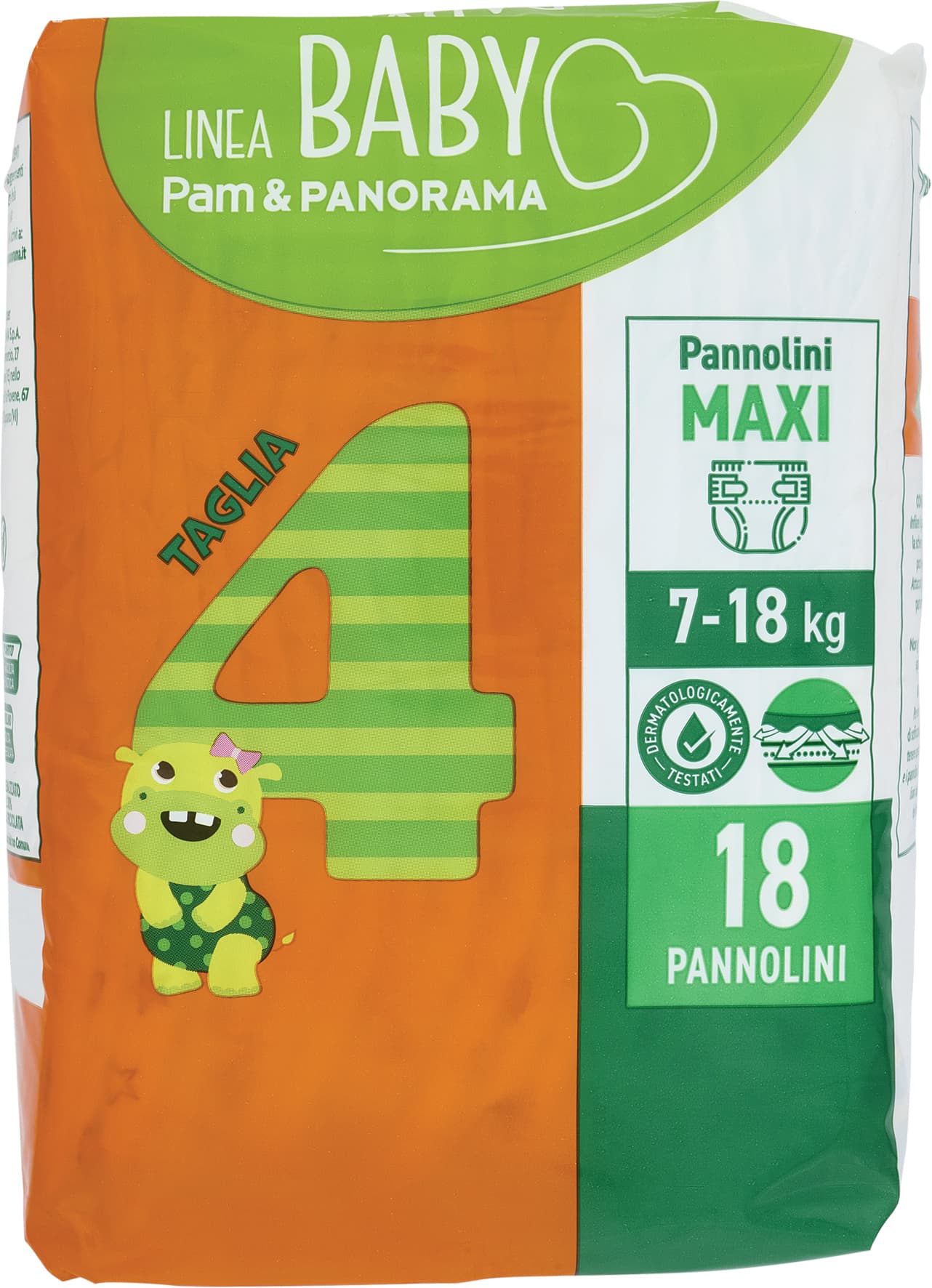 PAM PANORAMA Linea Baby Pannolini Maxi Taglia 4 7-18 Kg 18 pz – immagine 1