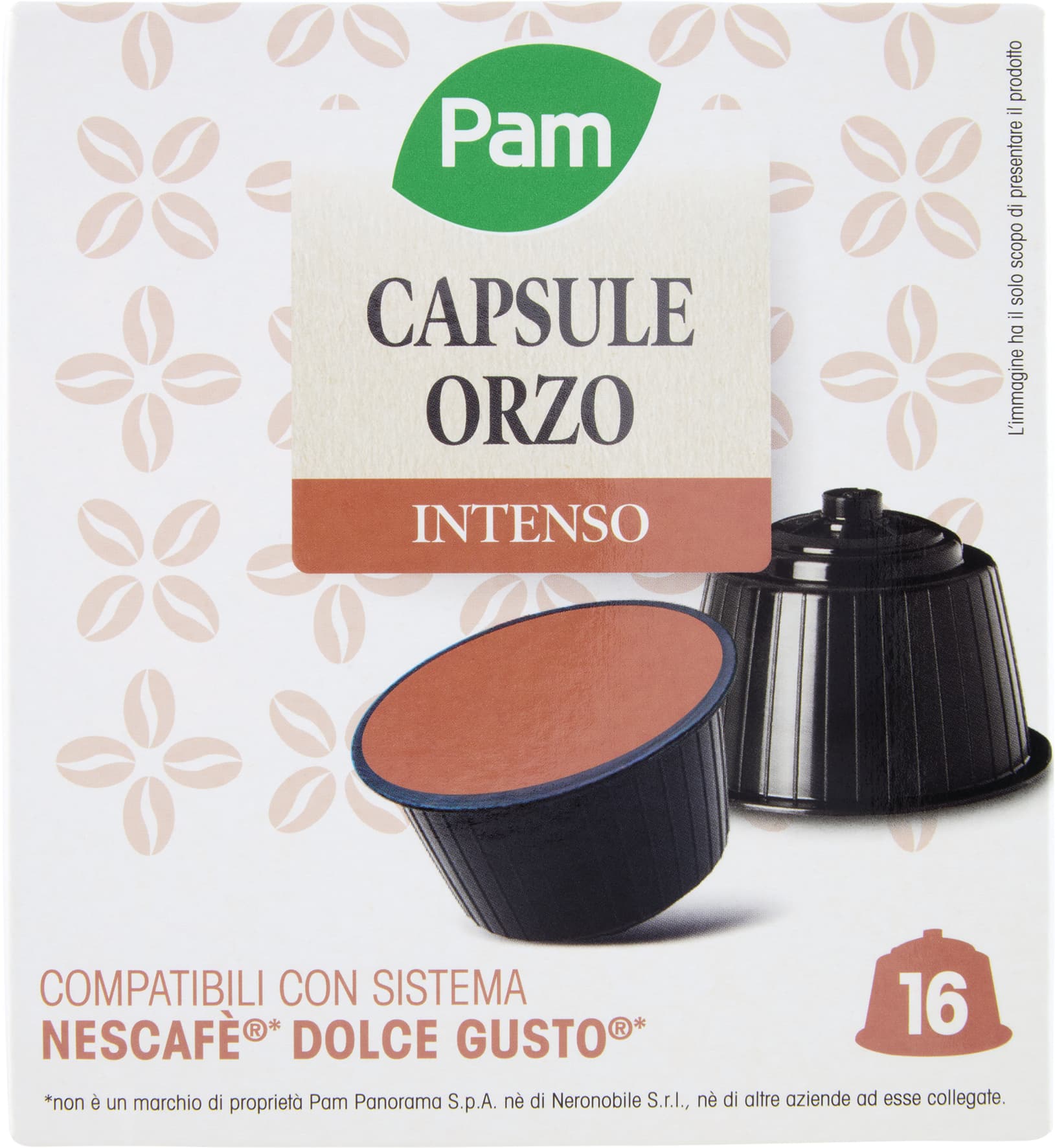 PAM Caffè Capsule Orzo Intenso Compatibili Nescafè* Dolce Gusto* 48g (16x3g) – immagine 1
