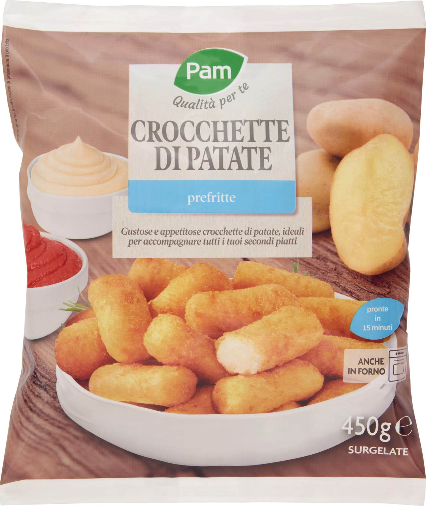 PAM Qualità per te Crocchette di Patate prefritte Surgelate 450 g – immagine 1