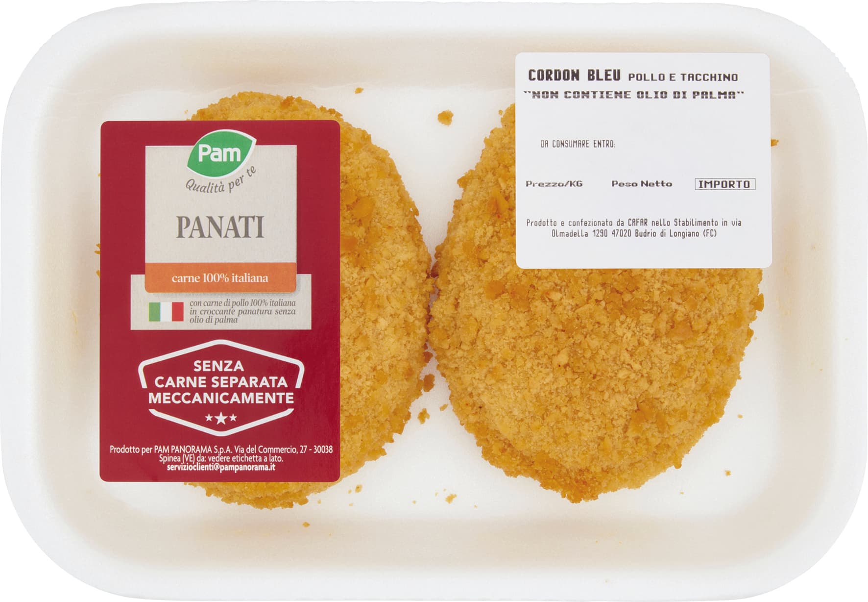 PAM Qualità per te Panati Cordon Bleu Pollo e Tacchino 0,245 kg – immagine 1