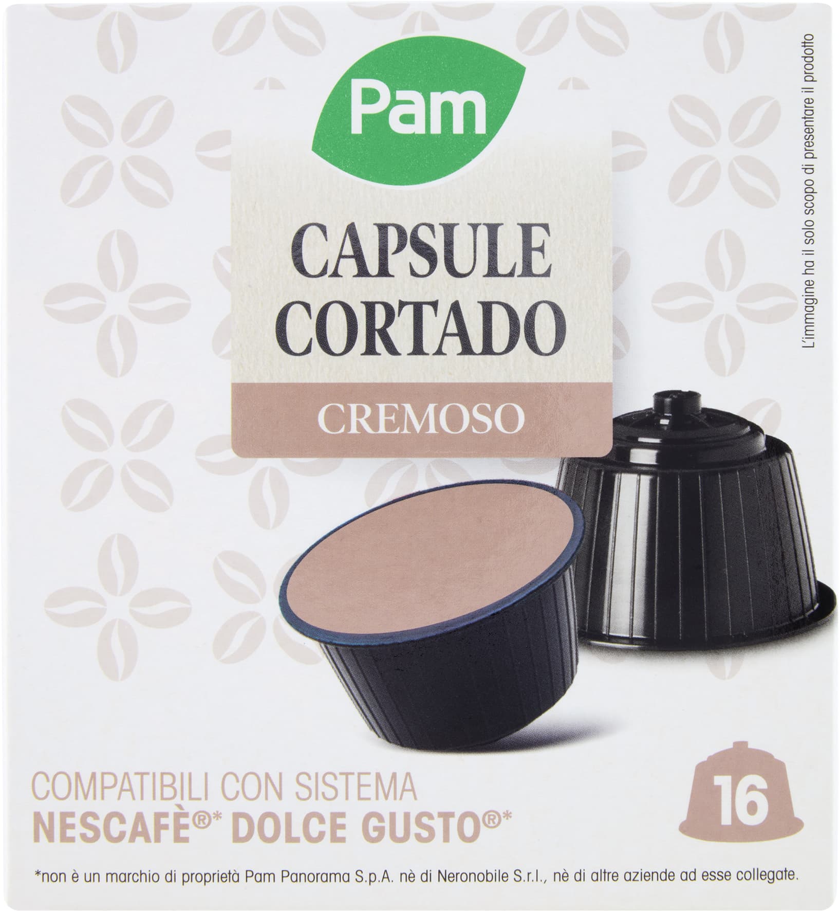 PAM Capsule Cortado Cremoso Compatibili Nescafè* Dolce Gusto* 100,8g (16x6,3g) – immagine 1