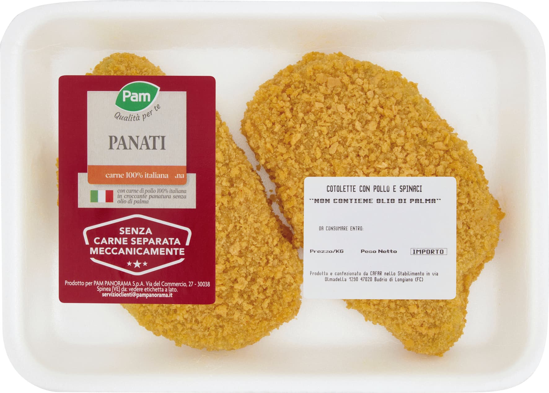 PAM Qualità per te Panati Cotolette con Pollo e Spinaci 0,220 kg – immagine 1