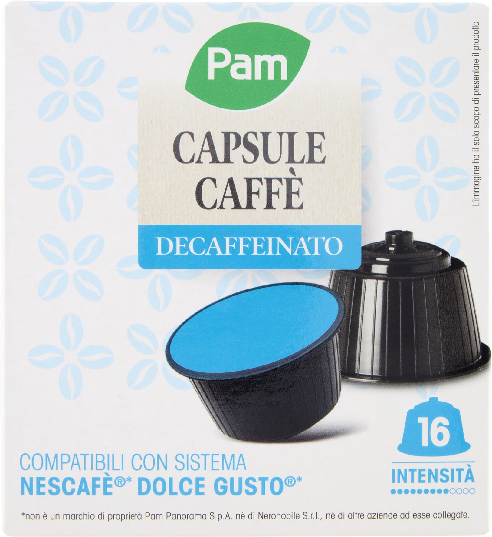 PAM Capsule Caffè Decaffeinato Compatibili Nescafè* Dolce Gusto* 120g (16x7,5g) – immagine 1