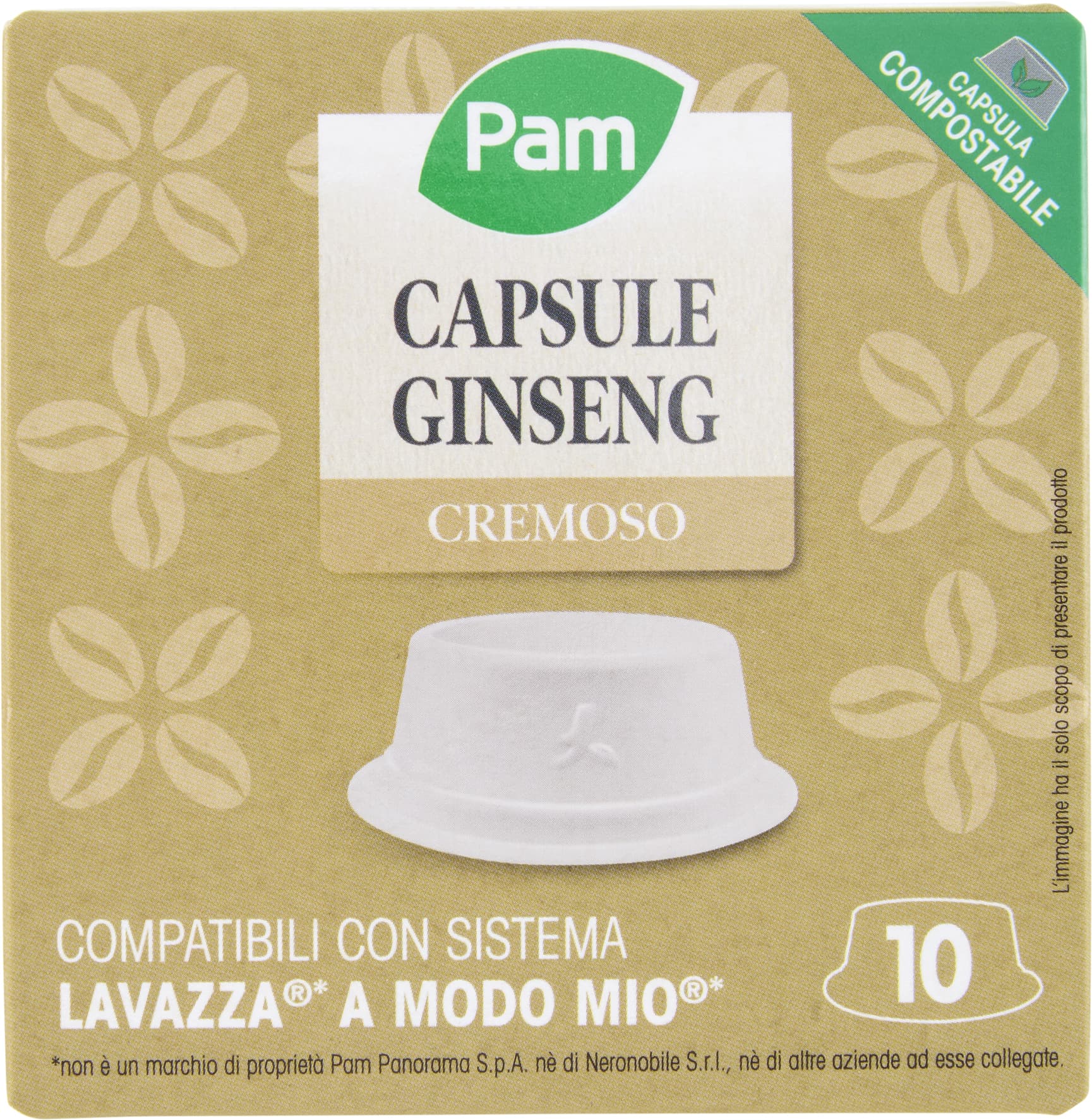 PAM Qualità per te Ginseng 10 capsule Compatibili con sistema Lavazza* a Modo Mio* 75 g (7,5g x 10) – immagine 1
