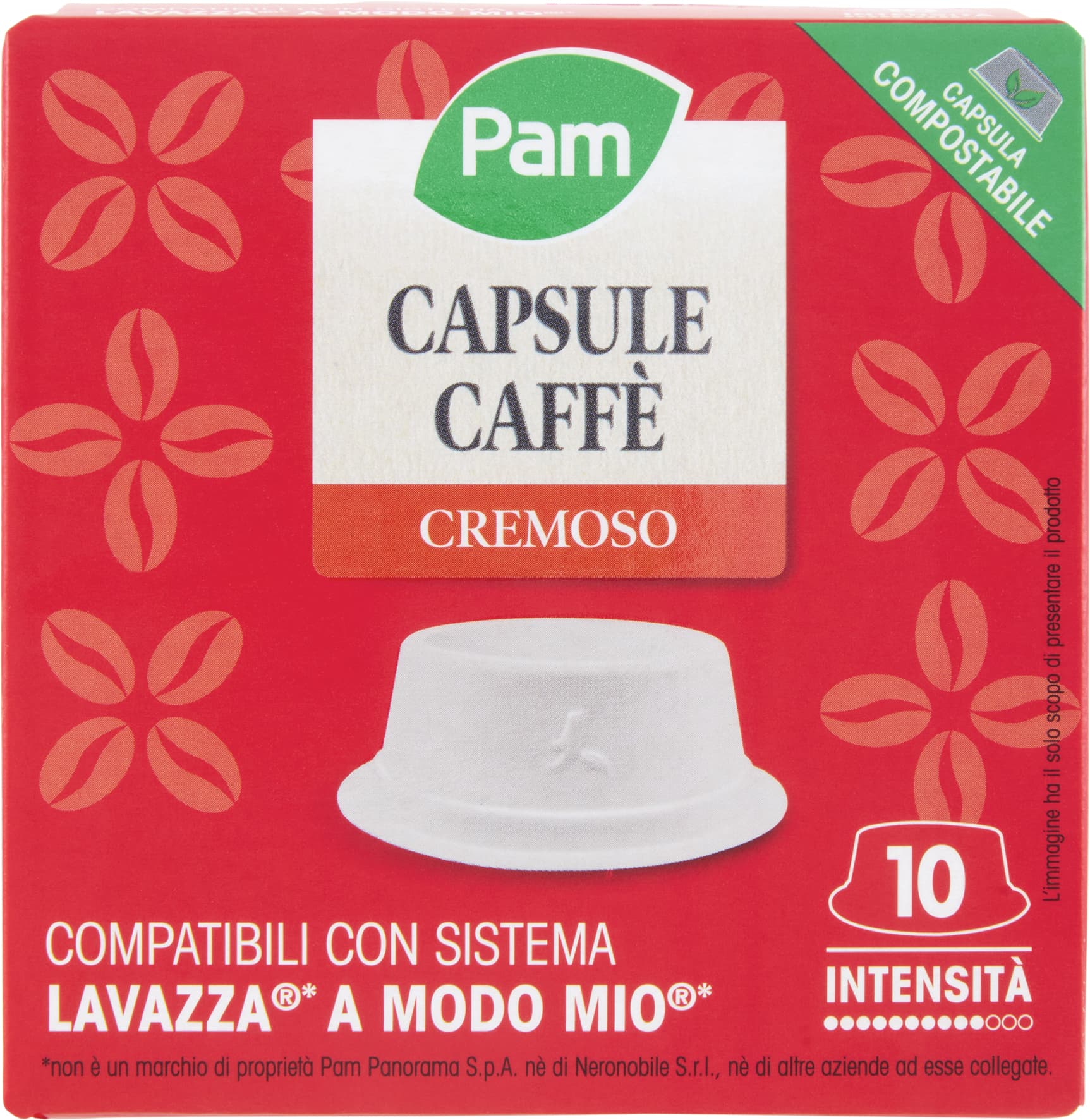 PAM Qualità per te Cremoso 10 capsule Compatibili con sistema Lavazza* a Modo Mio* 70g (7g x 10) – immagine 1