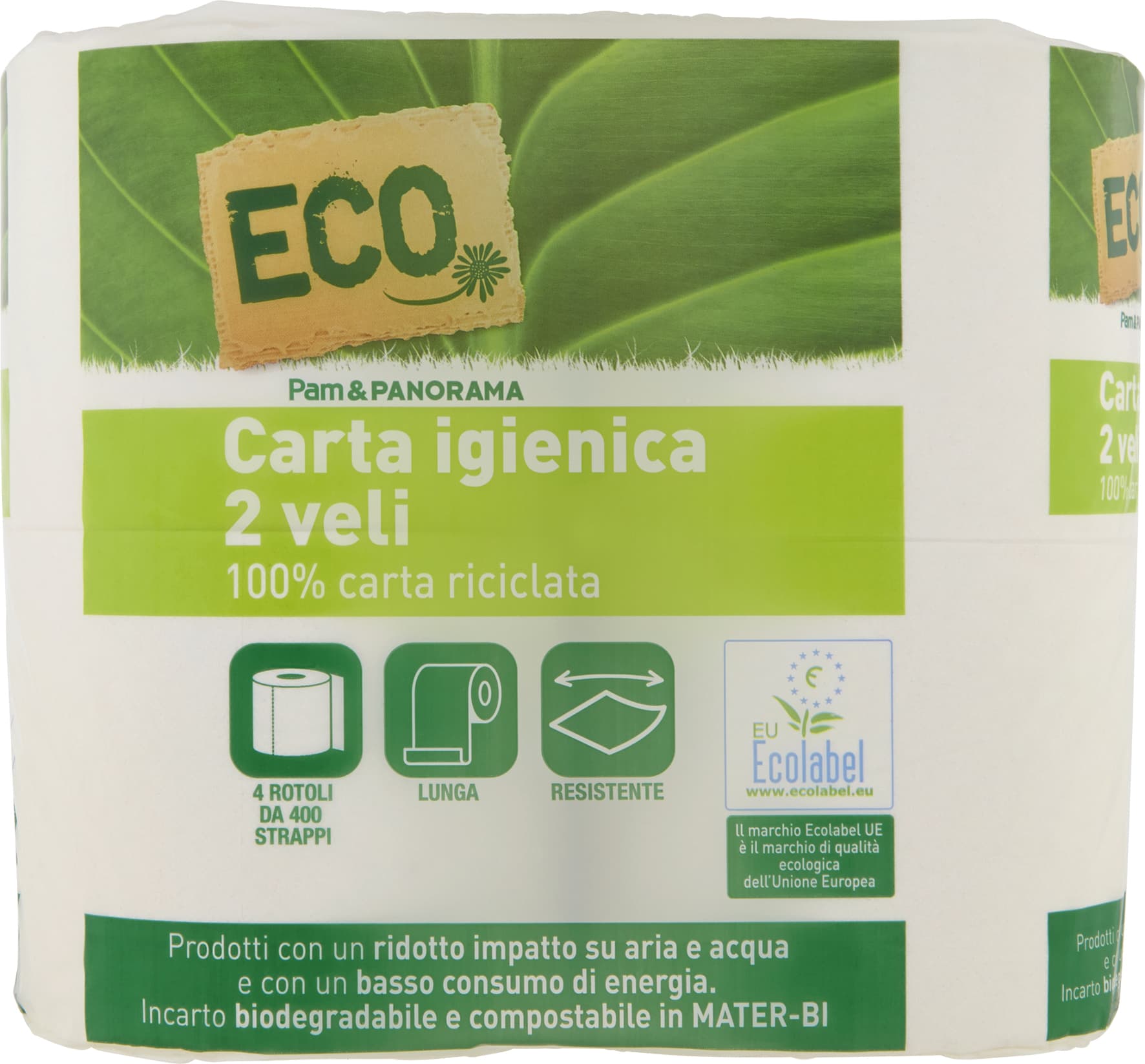 ECO Carta igienica 2 veli 100% carta riciclata 4 rotoli – immagine 1