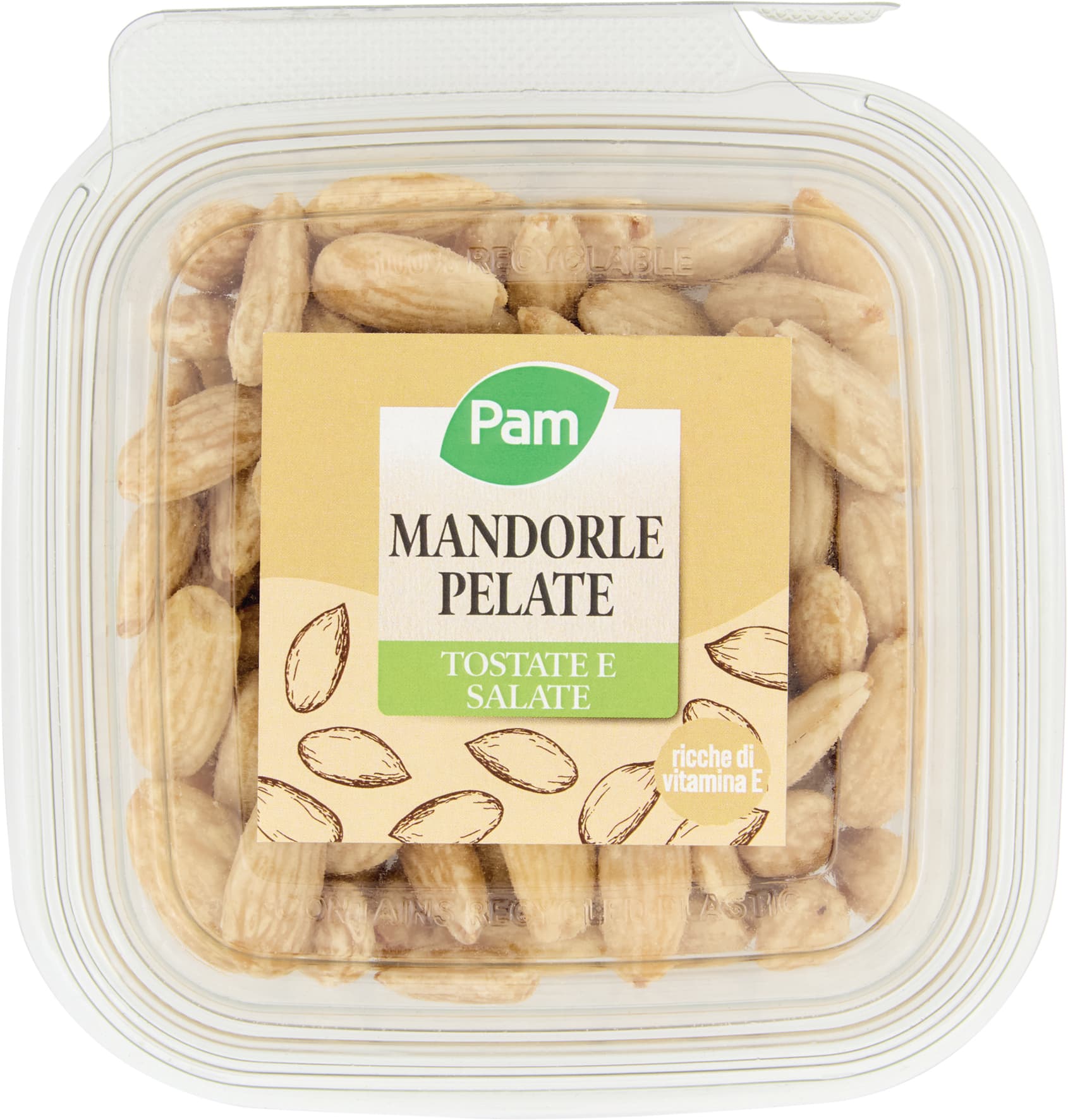 PAM Mandorle Pelate Tostate e Salate 120 g – immagine 1