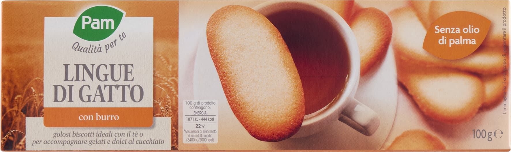 PAM Qualità per te Lingue di Gatto 100 g – immagine 1