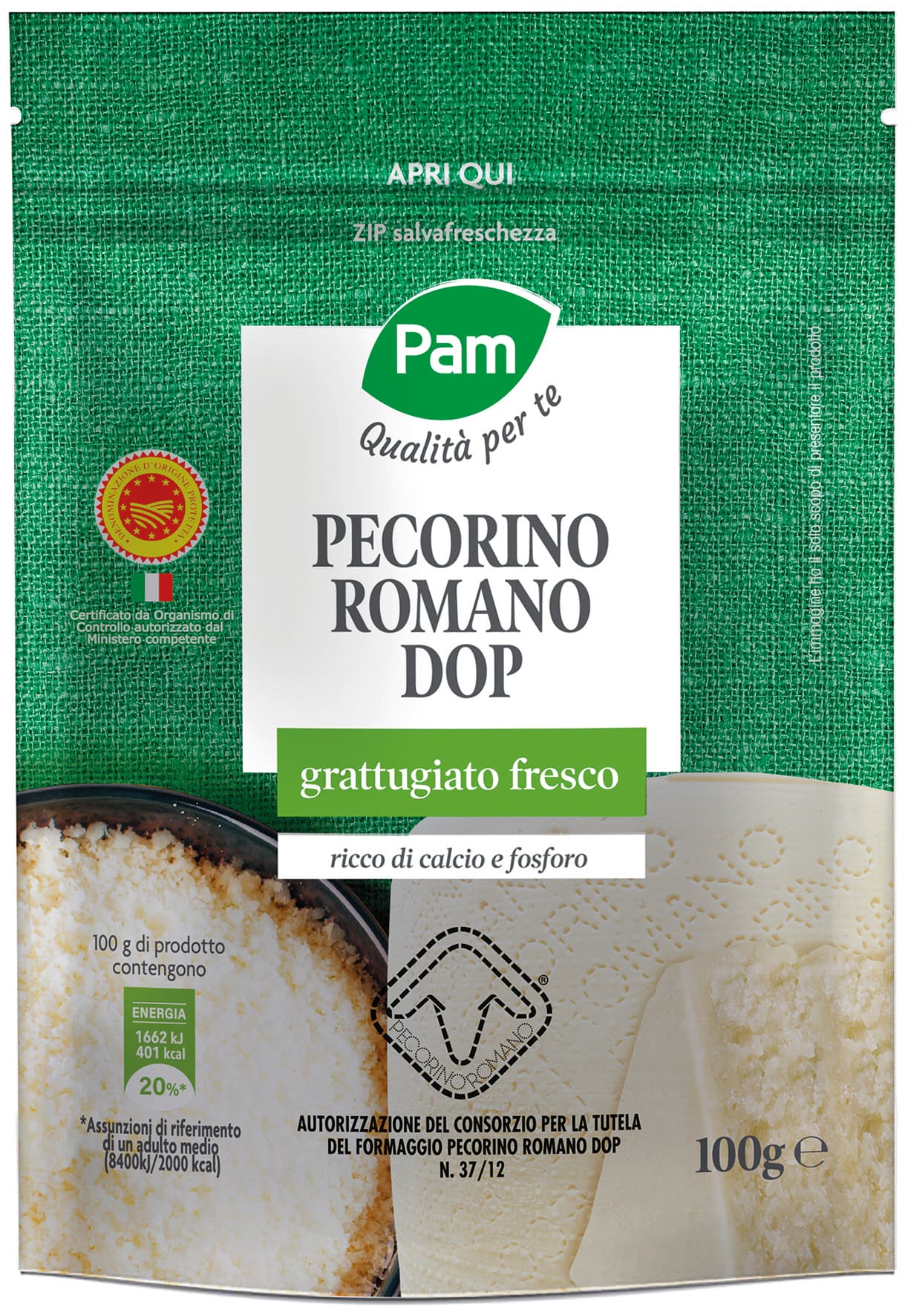 PAM Qualità per te grattugiato Pecorino Romano DOP 100 g – immagine 1