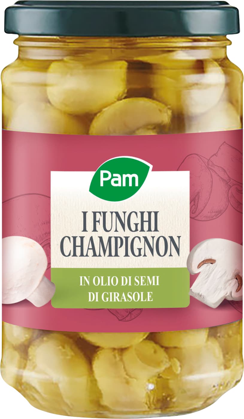 Funghi champignon interi in olio di semi di girasole – immagine 1