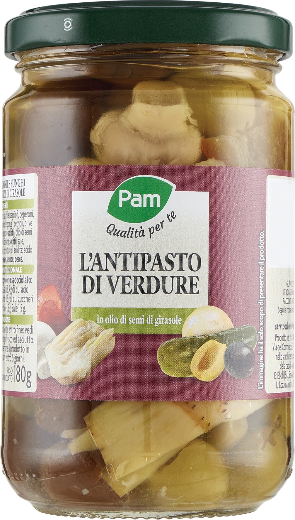 PAM Qualità per te Antipasto di Verdure in olio di oliva 280 g – immagine 1