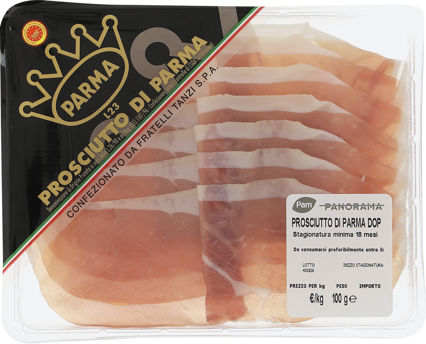 PAM PANORAMA Prosciutto di Parma DOP 100 g – immagine 1