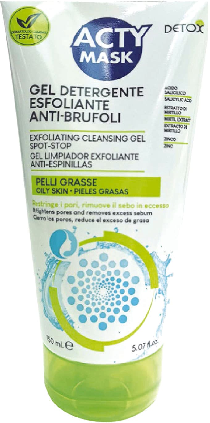 Gel detergente esfoliante antibrufoli acty mask 150 ml – immagine 1