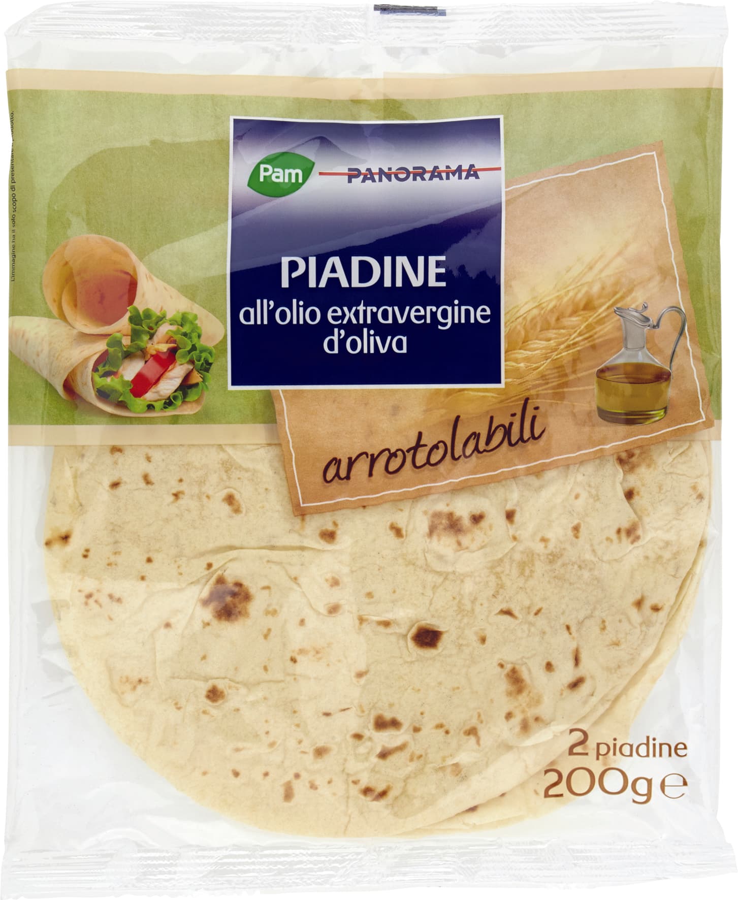 PAM PANORAMA Piadine all'olio extravergine d'oliva 2 piadine 200 g – immagine 1