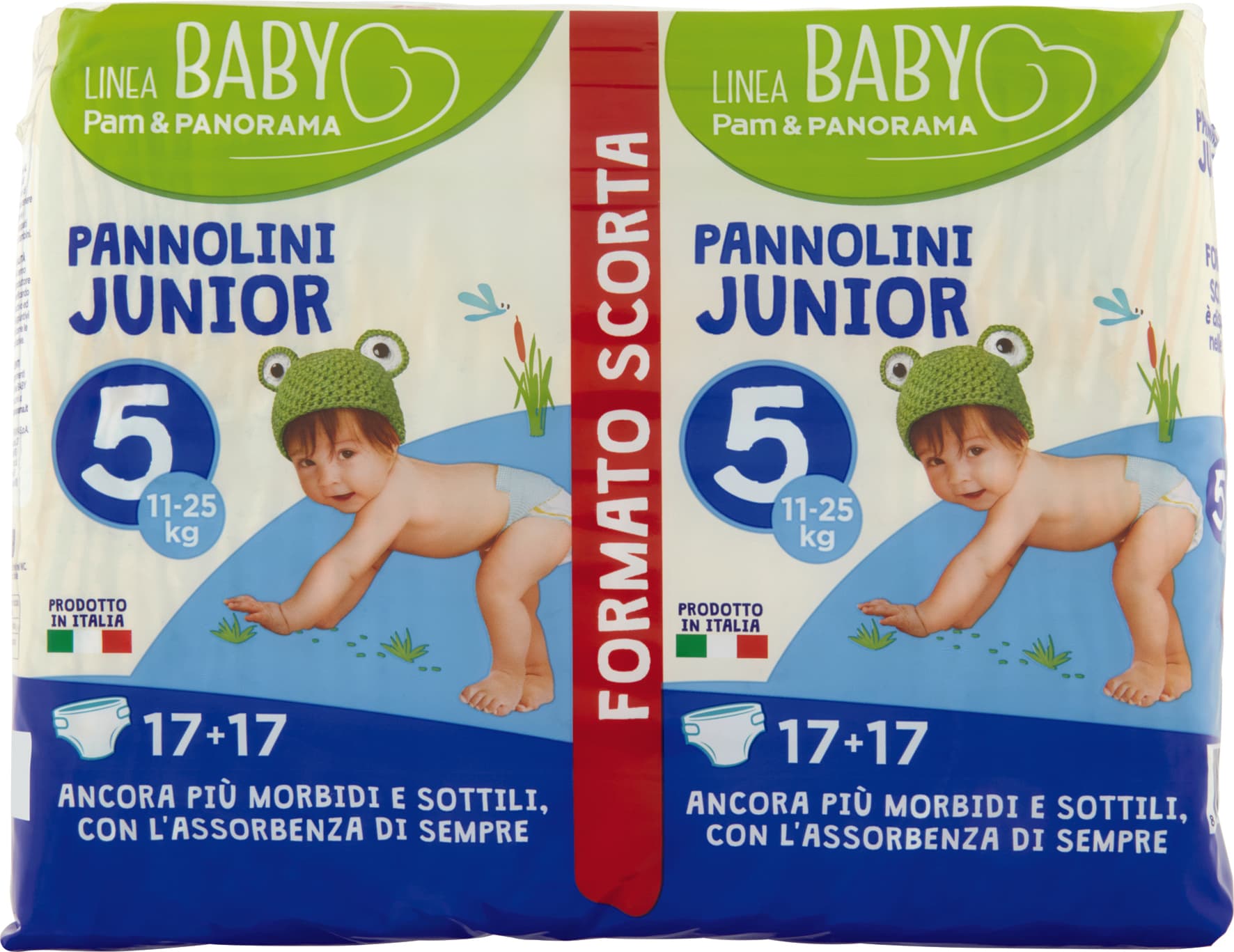 PAM PANORAMA Linea Baby Pannolini Junior Taglia 5 11-25kg 17+17 pz – immagine 1