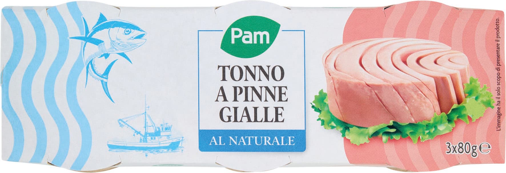 PAM Tonno a Pinne Gialle al Naturale 3 x 80 g – immagine 2