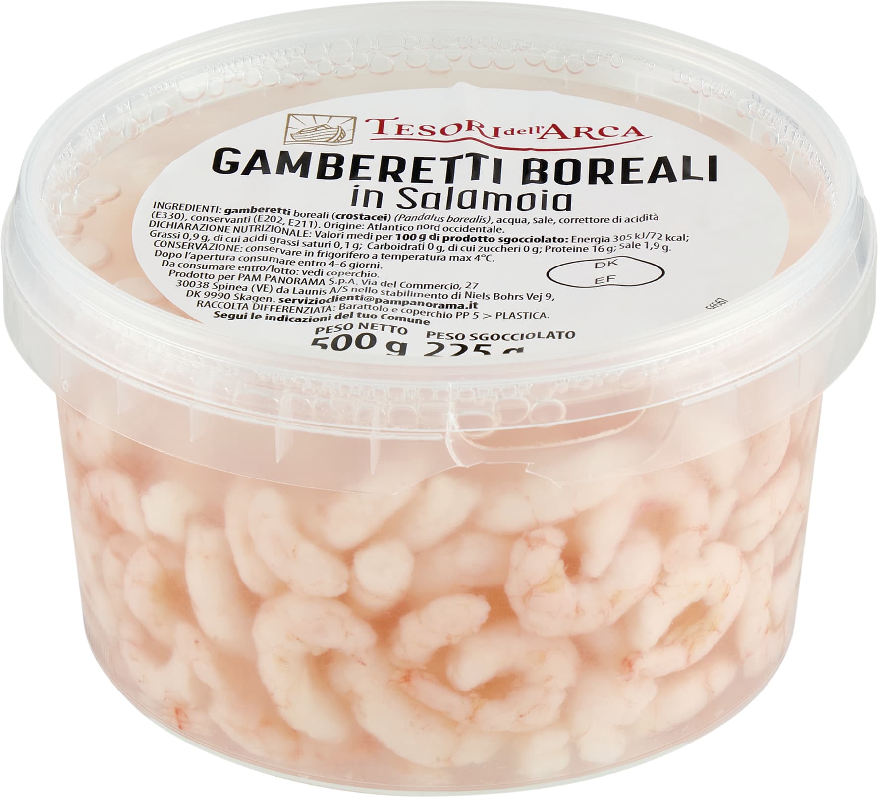TESORI DELL'ARCA Gamberetti Boreali in Salamoia 500 g – immagine 1