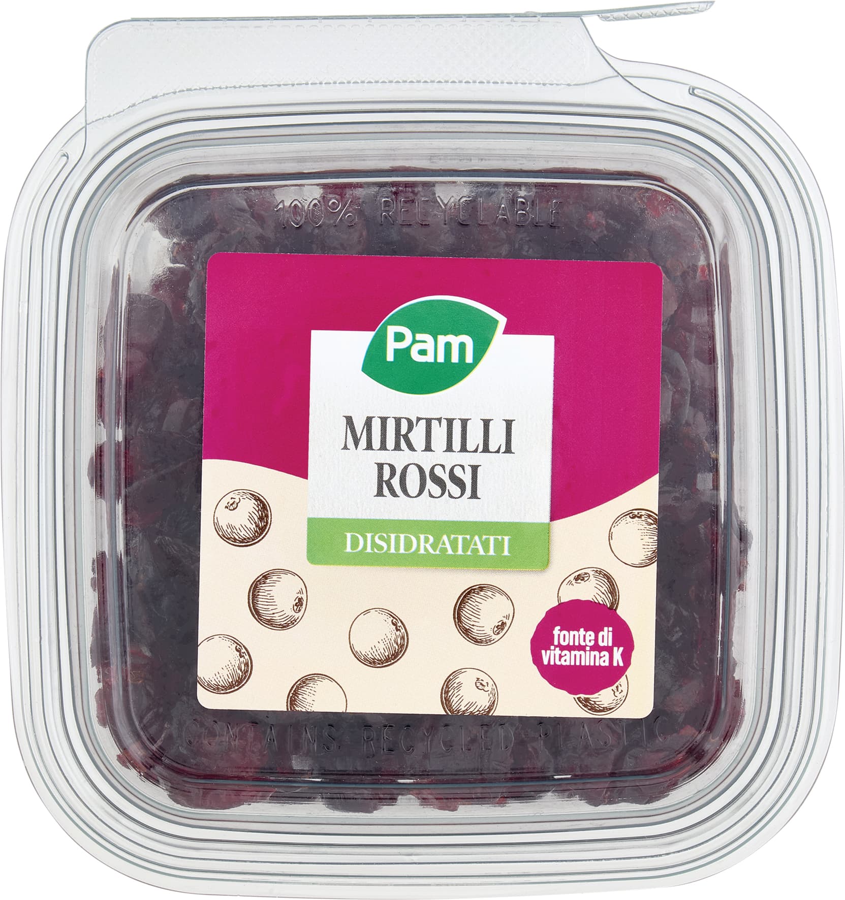 PAM Mirtilli Rossi Disidratati 250 g – immagine 1