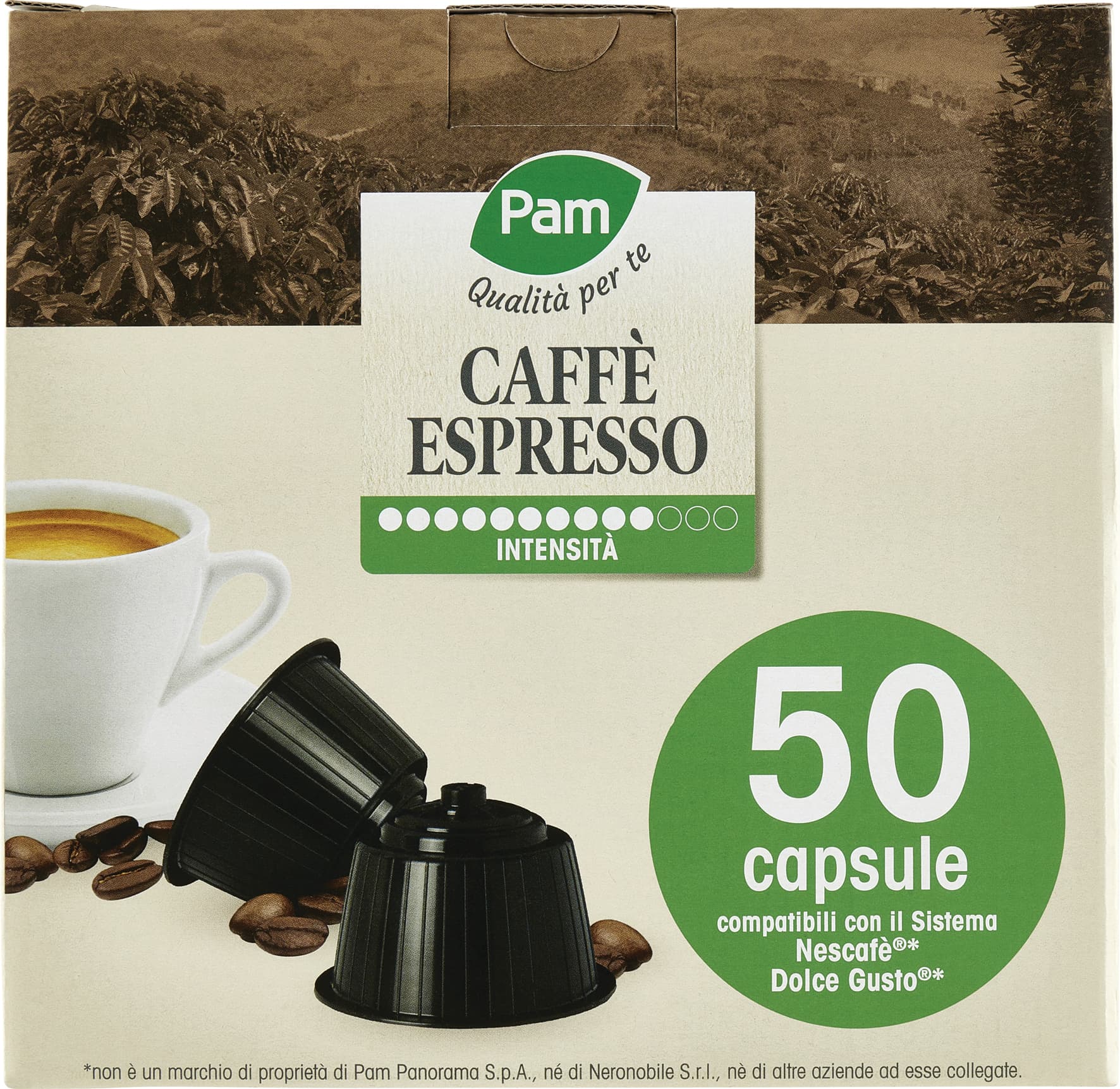 PAM Qualità per te Caffè Espresso 50 capsule compatibili Nescafè* Dolce Gusto* 350g (10x7g) – immagine 1