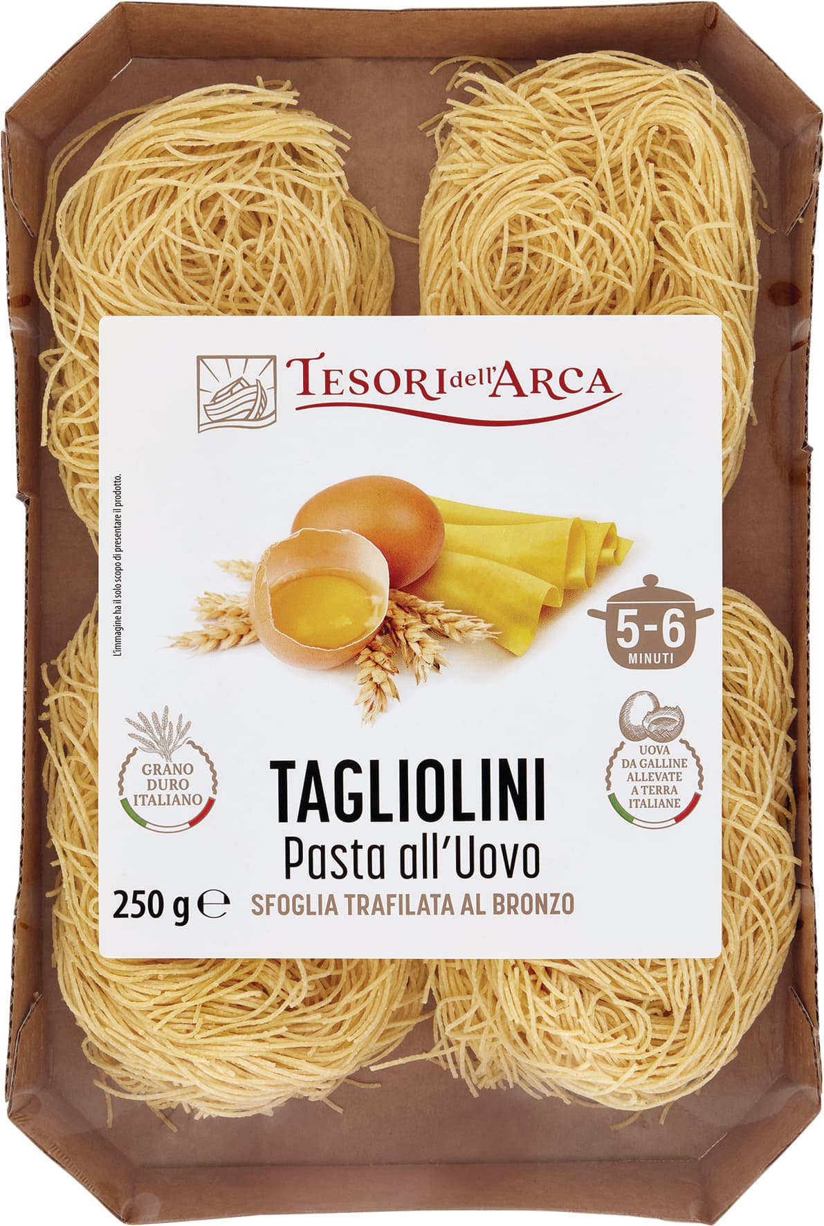 TESORI DELL'ARCA Tagliolini Pasta all'Uovo 250 g – immagine 1
