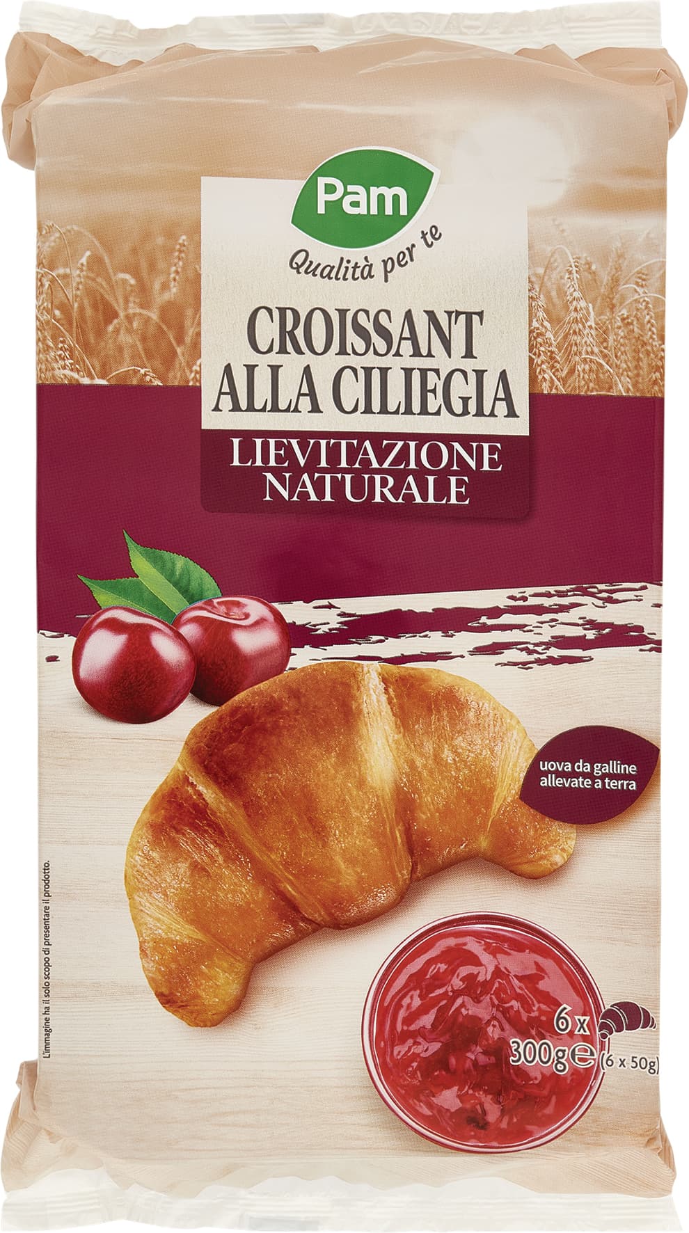 PAM Qualità per te Croissant alla Ciliegia 6 x 50 g – immagine 1