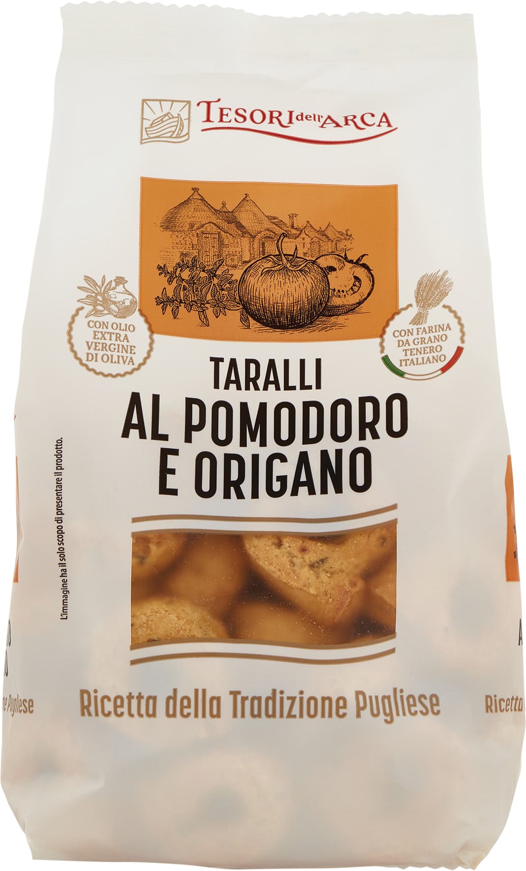 TESORI DELL'ARCA Taralli al Pomodoro e Origano 250 g – immagine 1