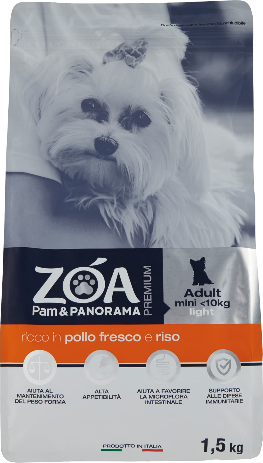 ZOA PREMIUM Adult mini <10kg light ricco in pollo fresco e riso 1,5 kg – immagine 1