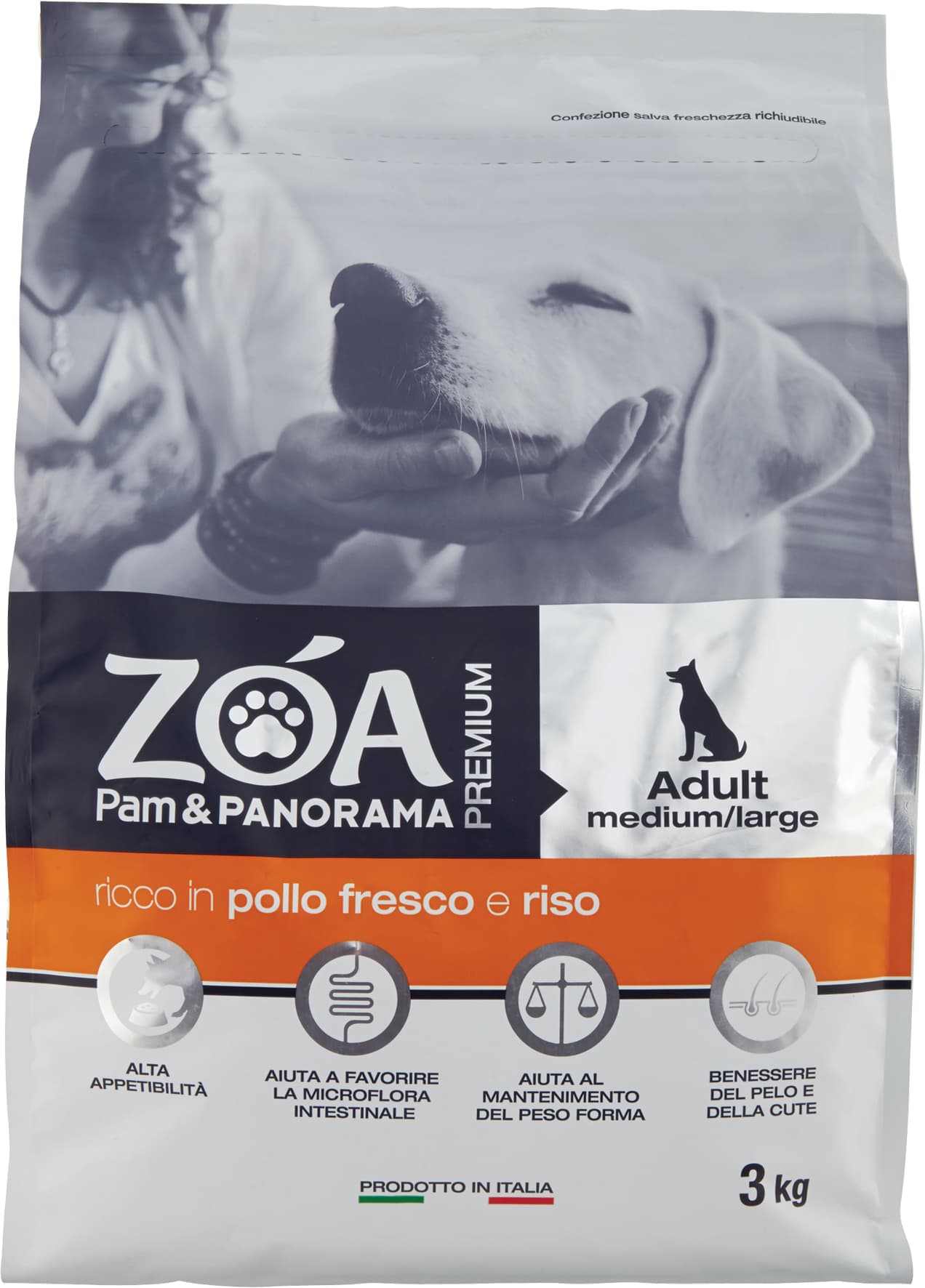 ZOA PREMIUM Adult medium/large ricco in pollo fresco e riso 3 kg – immagine 1