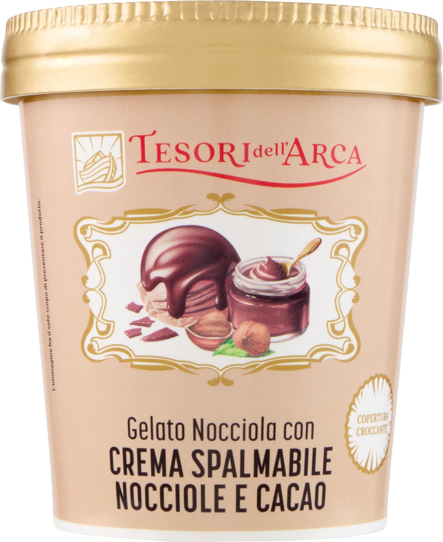 TESORI DELL'ARCA Gelato Nocciola con Crema Spalmabile Nocciole e Cacao 230 g – immagine 1