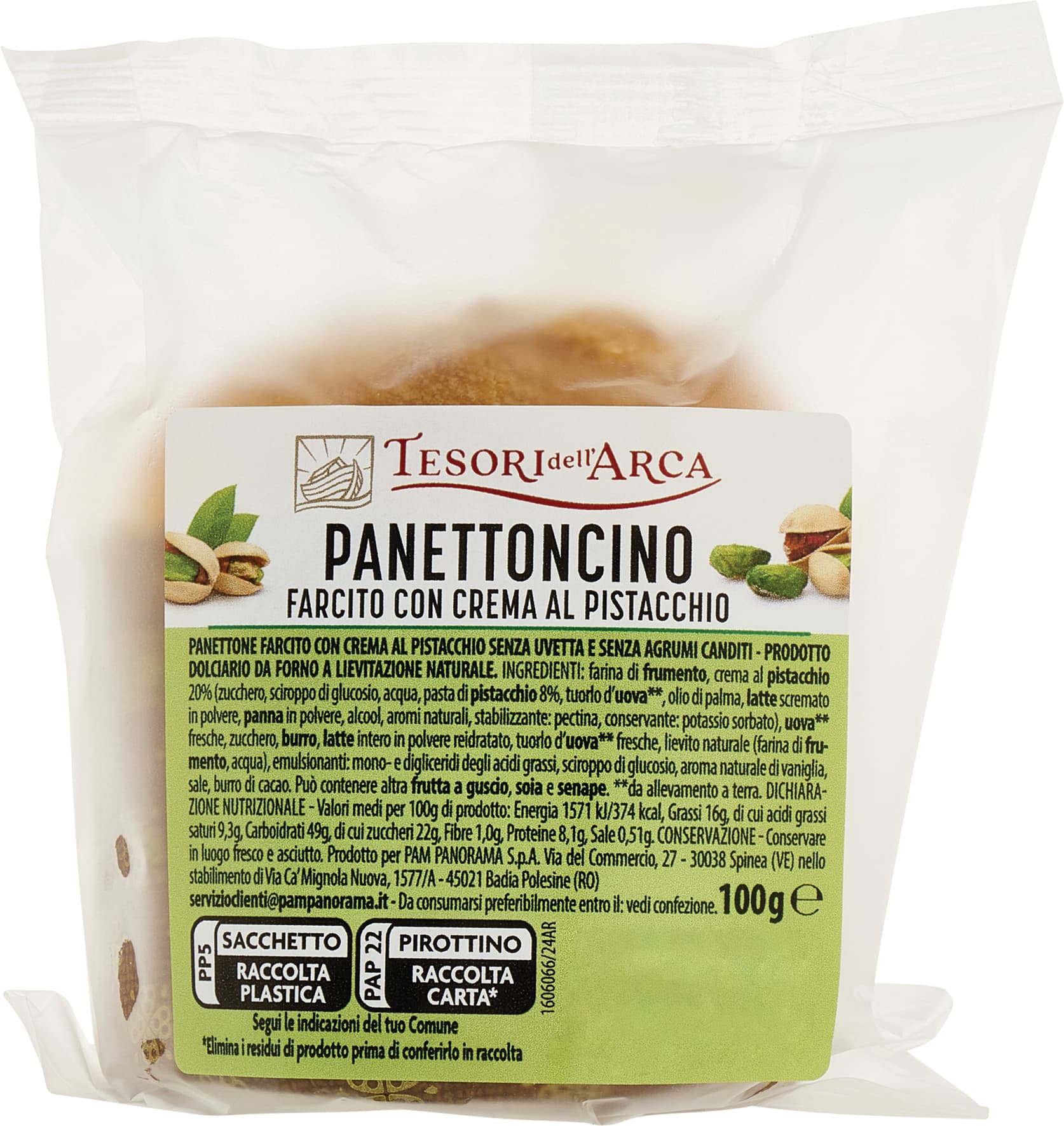 PAM Qualità per te Panettoncino Farcito con crema di pistacchio 100 g – immagine 1