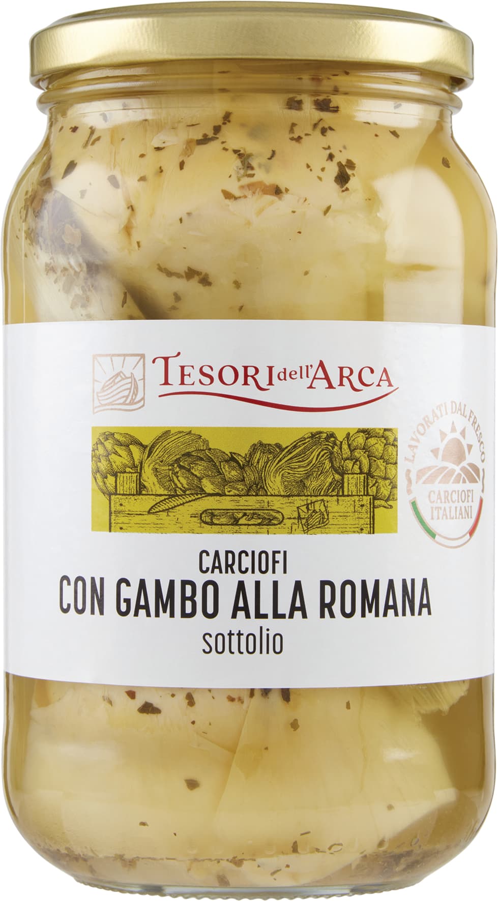 TESORI DELL'ARCA Carciofi con Gambo alla Romana Sottolio 510 g – immagine 1