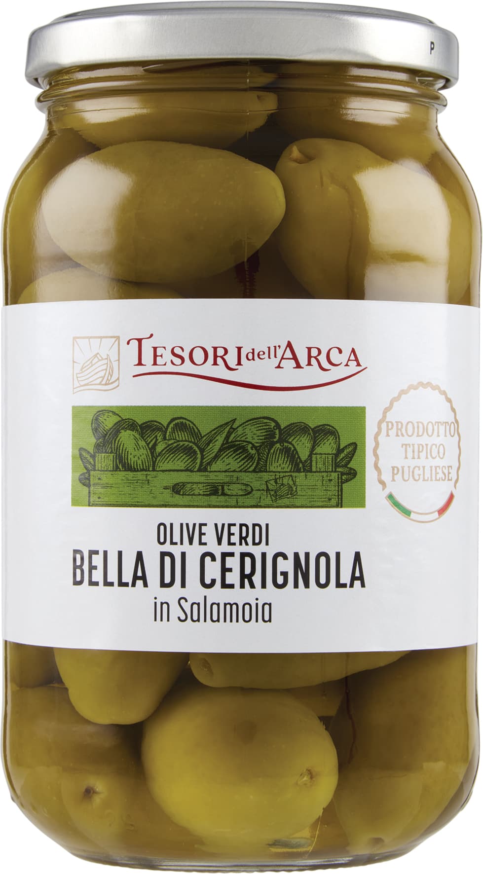 TESORI DELL'ARCA Olive Verdi Bella di Cerignola in Salamoia 530 g – immagine 1