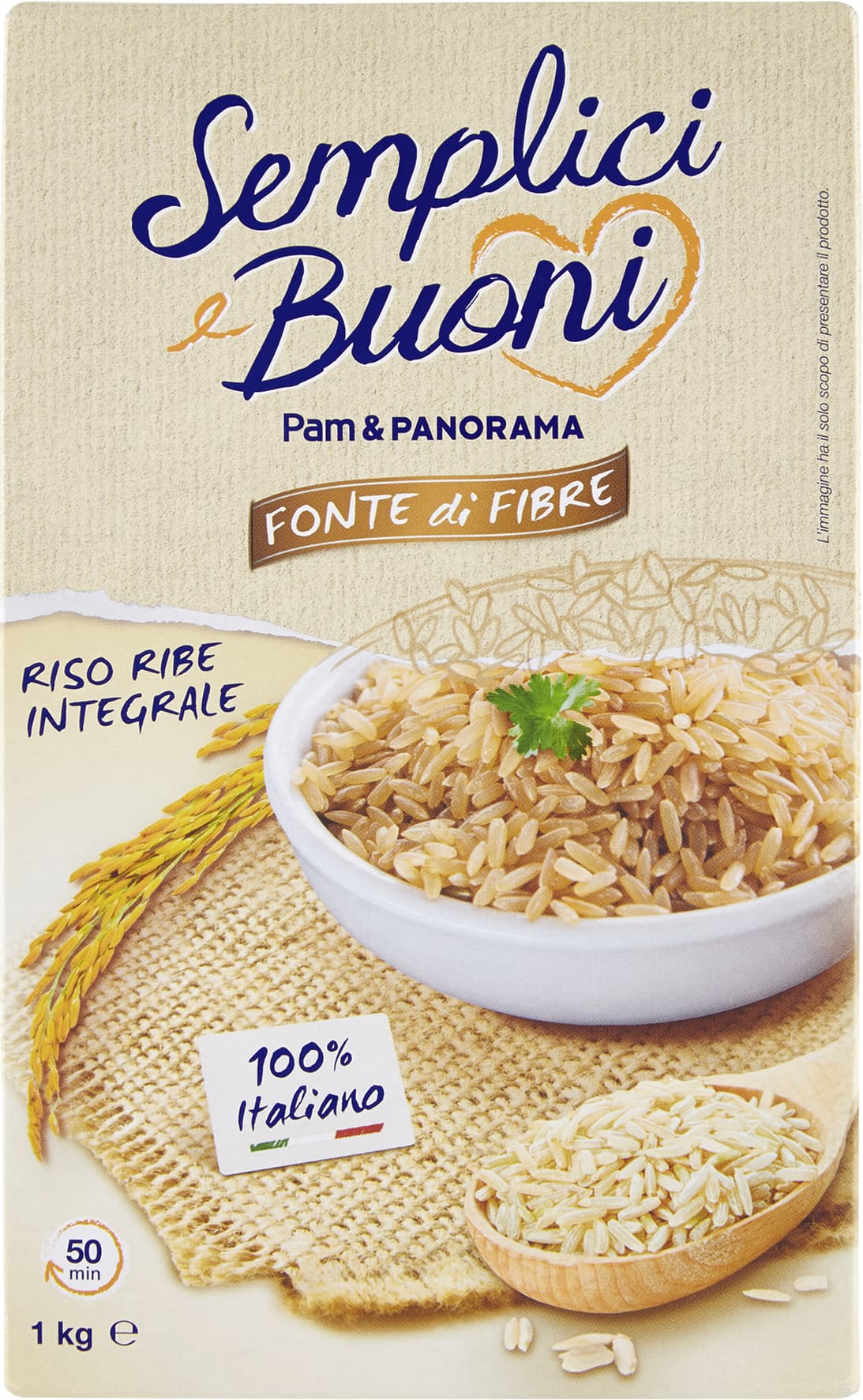 SEMPLICI E BUONI Fonte di Fibre Riso Ribe Integrale 1 kg – immagine 1