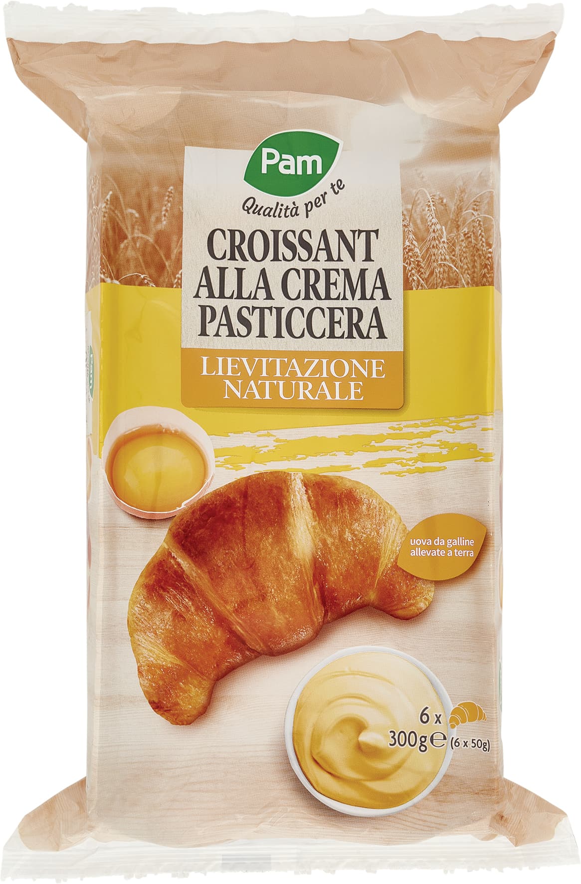 PAM Qualità per te Croissant alla Crema Pasticcera 6 x 50 g – immagine 1