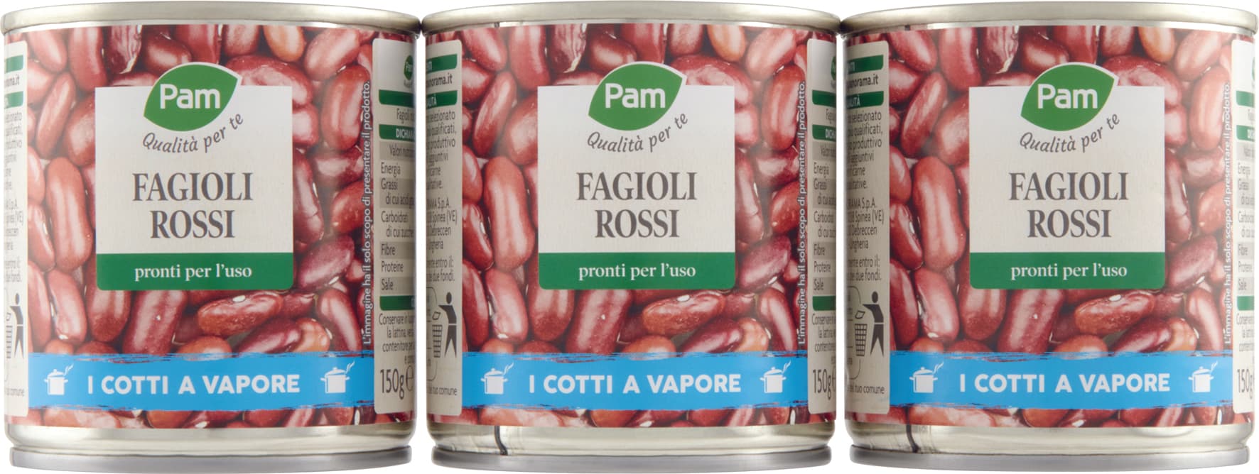 PAM Qualità per te Fagioli Rossi 3 x 150 g – immagine 1
