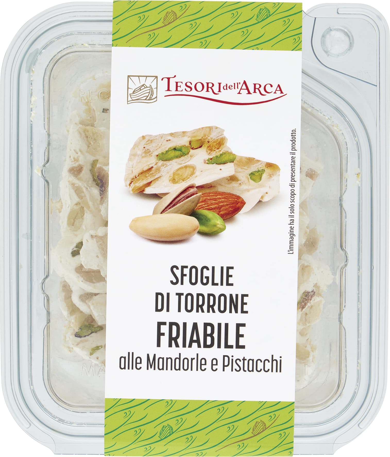 TESORI DELL'ARCA Sfoglie di Torrone Friabile alle Mandorle e Pistacchi 120 g – immagine 1